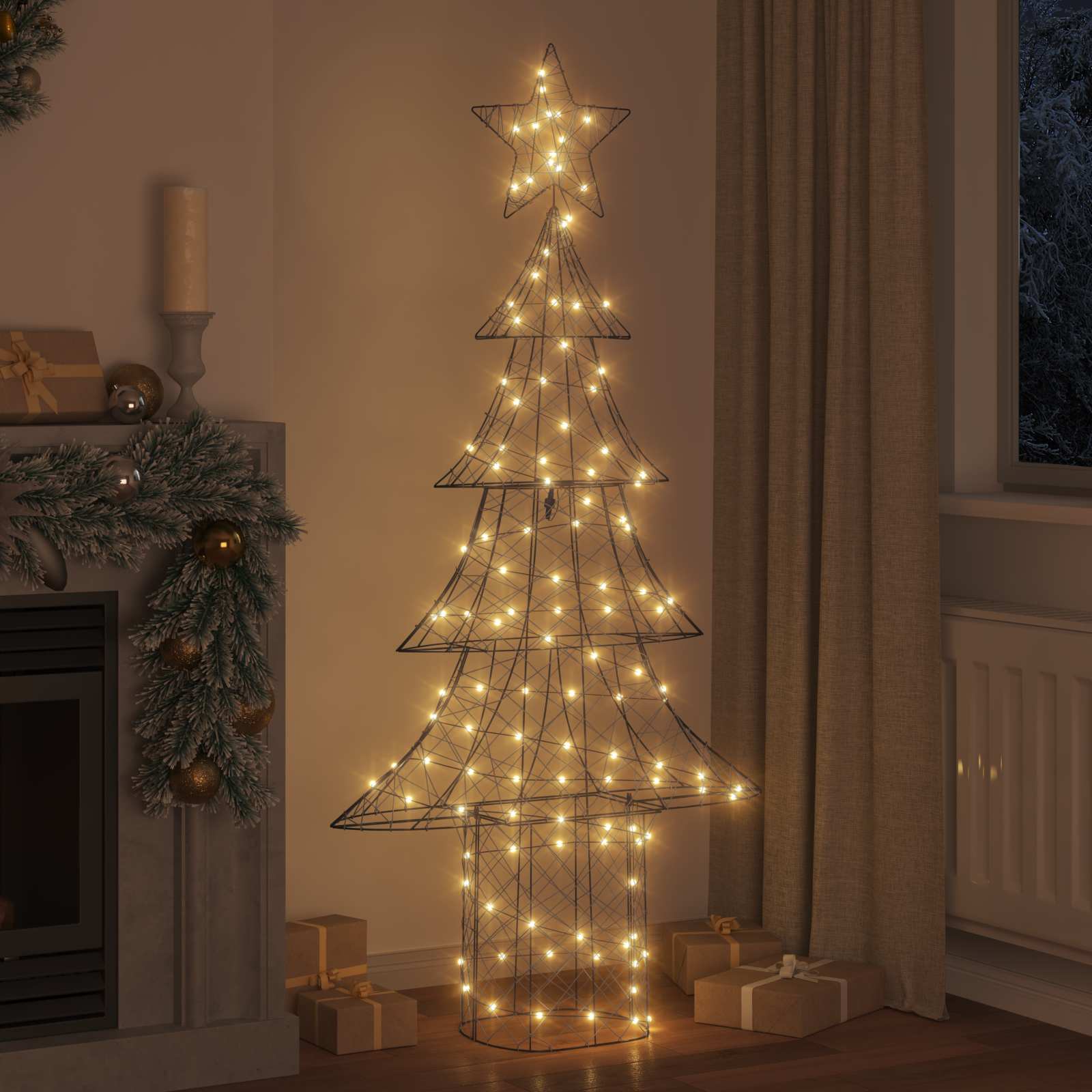 Árvore de natal com 240 leds branco quente 180 cm vime