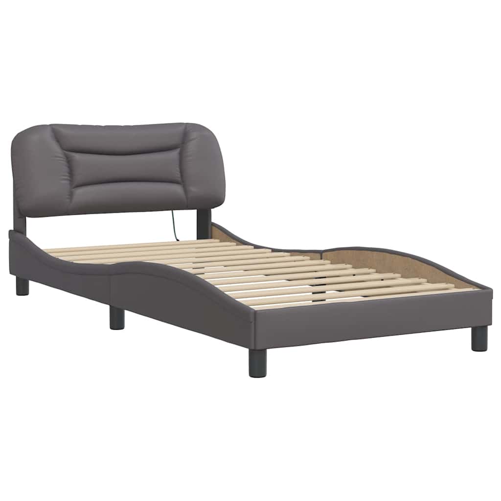 Estrutura de cama com LED sem colchão hvar 100x200cm cinza