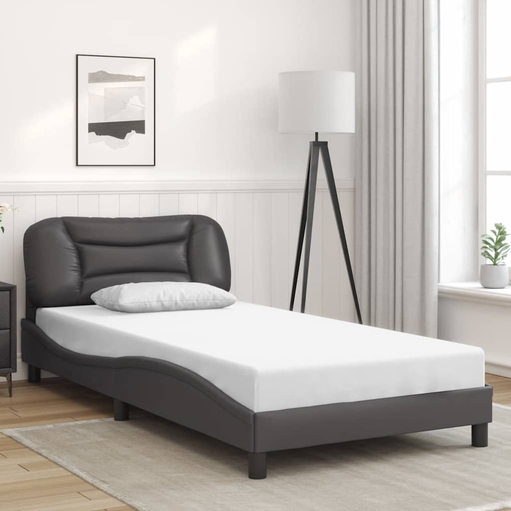 Estrutura de cama com LED sem colchão hvar 100x200cm cinza