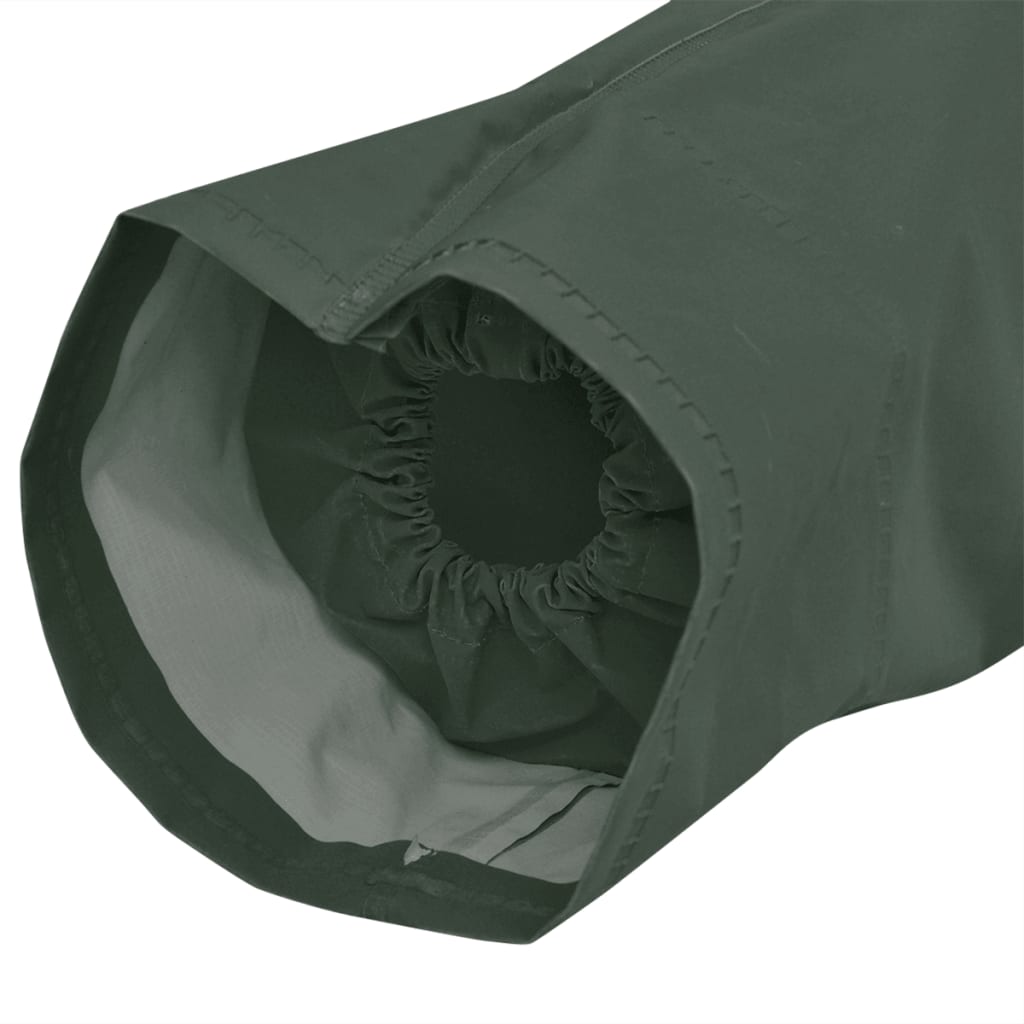 Capa de chuva comprida resistente e impermeável + capuz verde l