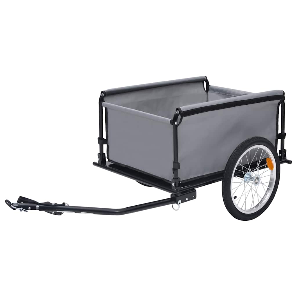Reboque de carga para bicicleta 65 kg cinzento e laranja