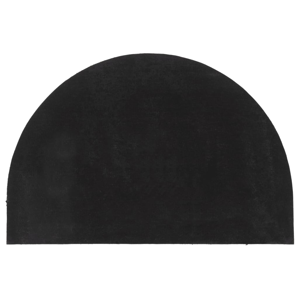 Tapete porta semicircular 60x90 cm fibra coco tufada cinzento