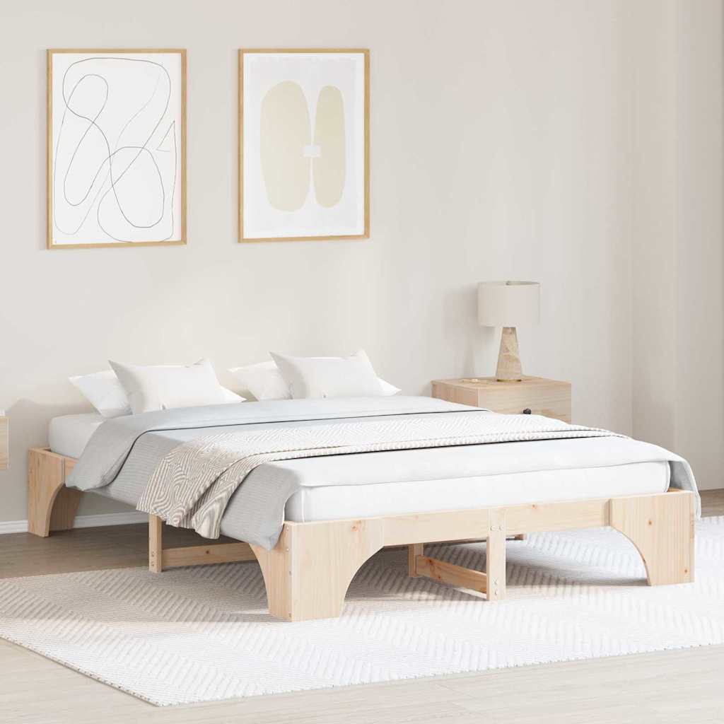 Estrutura da cama natural 160 x 200 cm