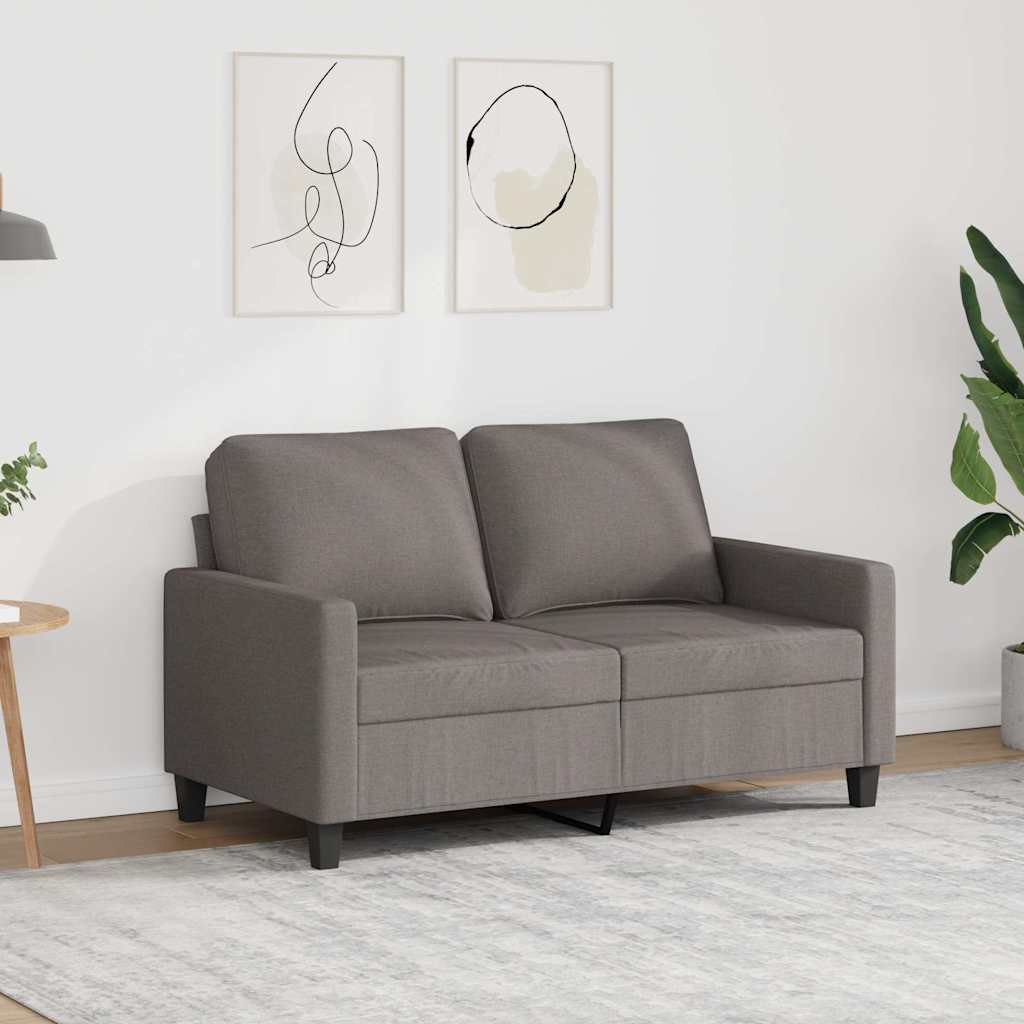 Sofá de 2 lugares tecido 120 cm cinzento-acastanhado