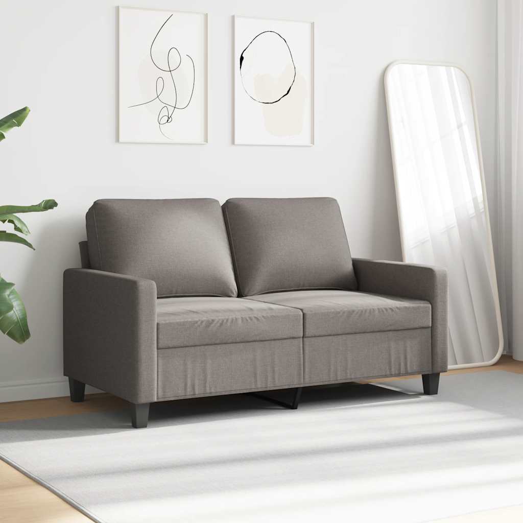 Sofá de 2 lugares tecido 120 cm cinzento-acastanhado