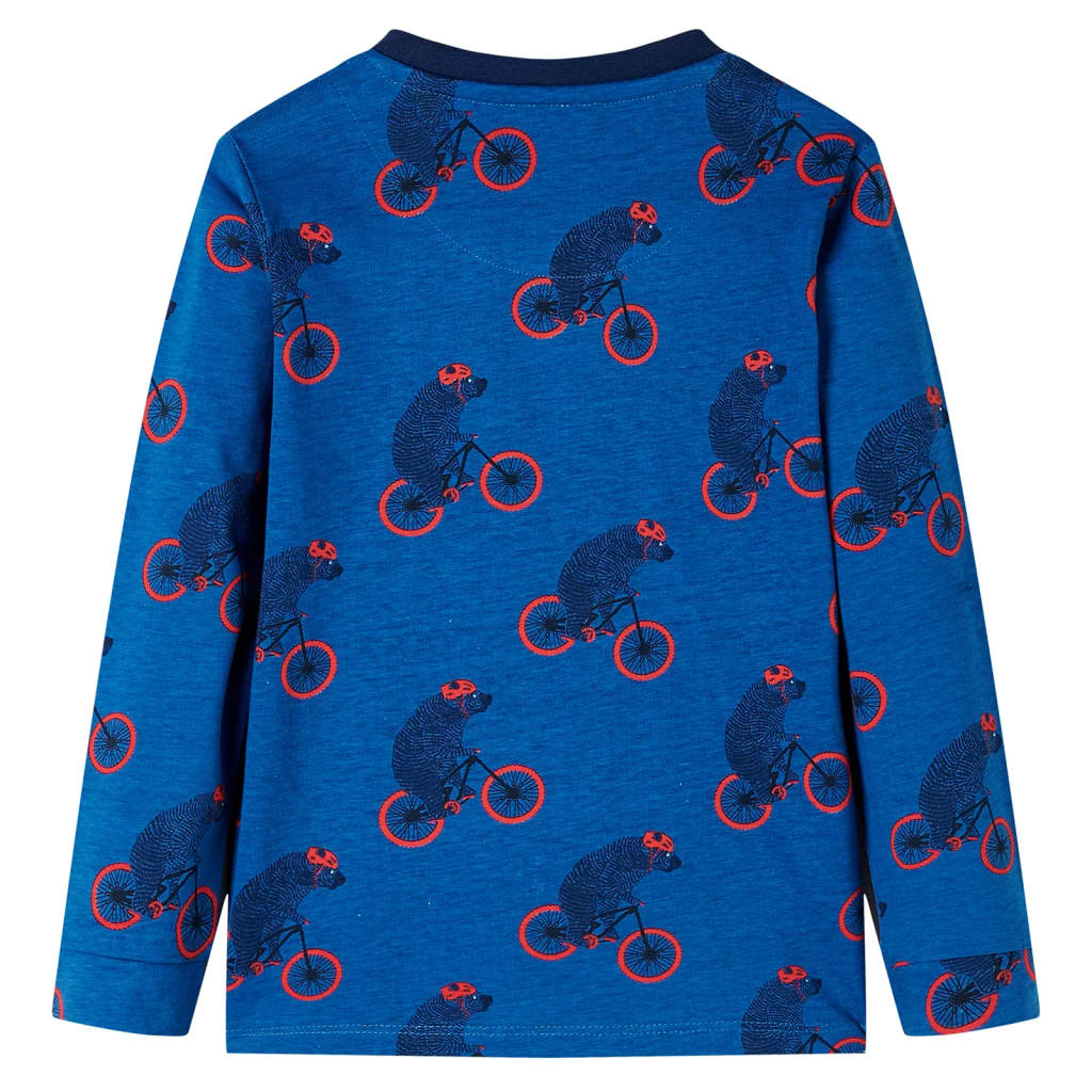 Pijama de manga comprida para criança azul-petróleo 116