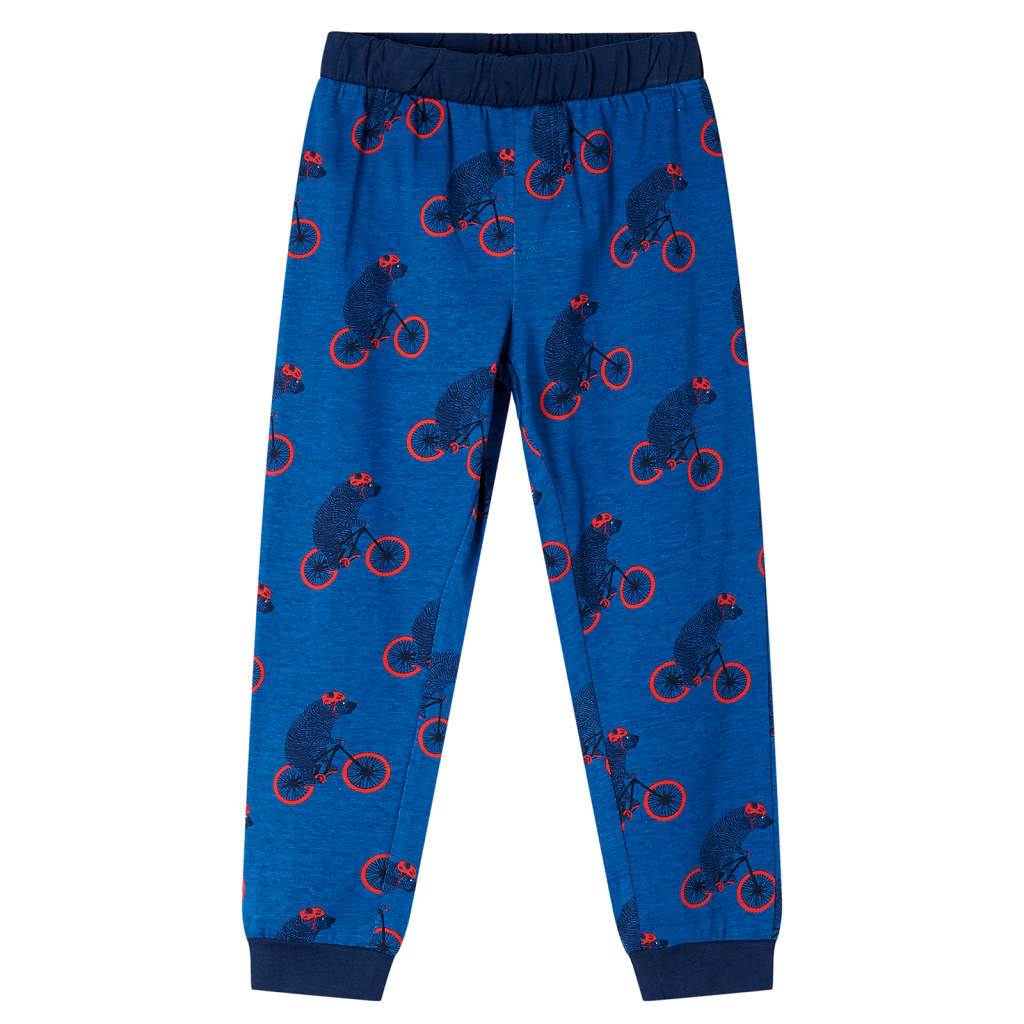 Pijama de manga comprida para criança azul-petróleo 116
