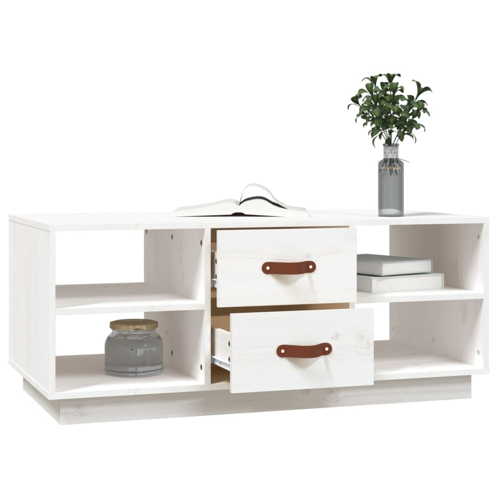 Mesa de centro 100x50x41 cm pinho maciço branco