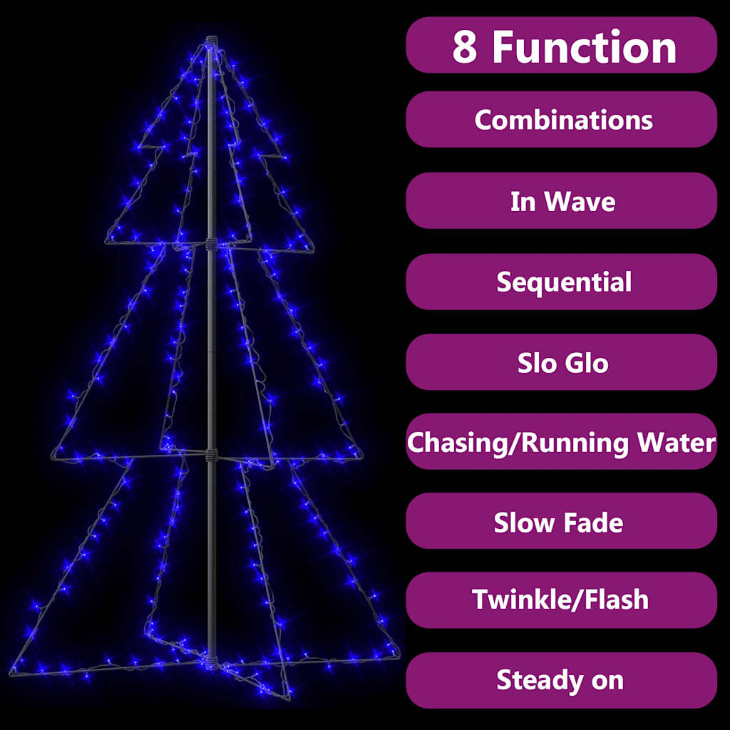 Árvore de natal em cone 200 leds 98x150 cm interior e exterior