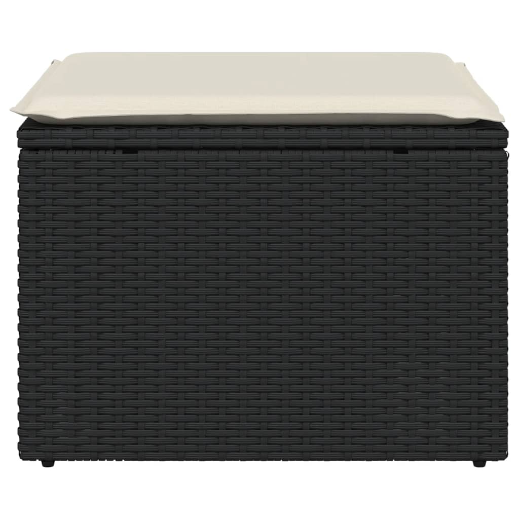 Banco de jardim com almofadão 55x55x37 cm vime PE preto
