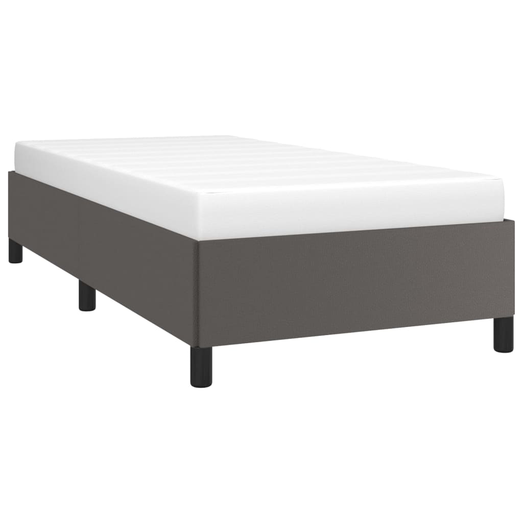 Estrutura de cama 90x200 cm couro artificial cinzento