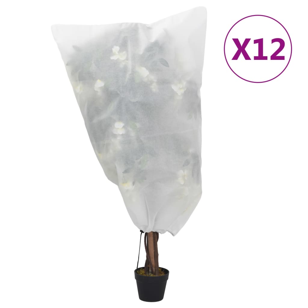 Coberturas para plantas com cordão 12 pcs 70 g/m² 0,8x1 m