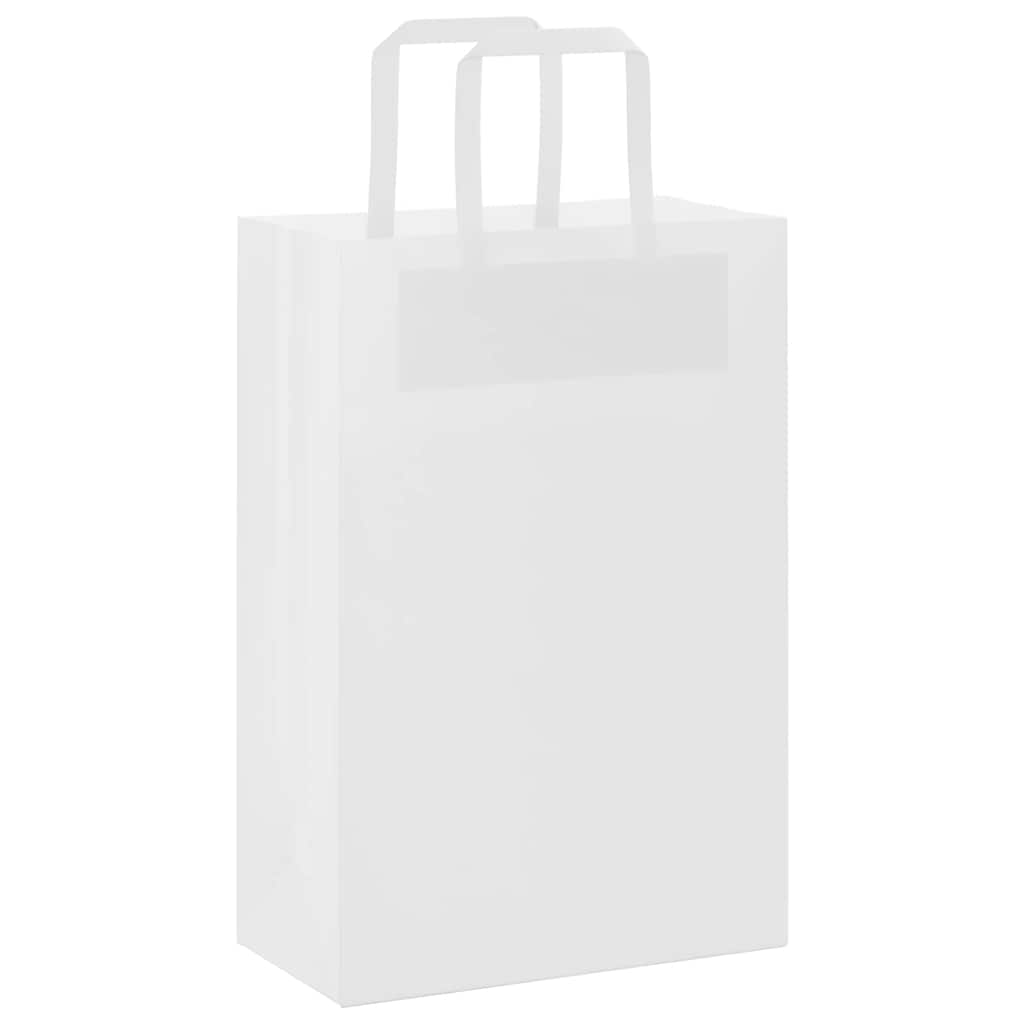 Sacos de papel 250 unid com alças branco 21x11x31 cm