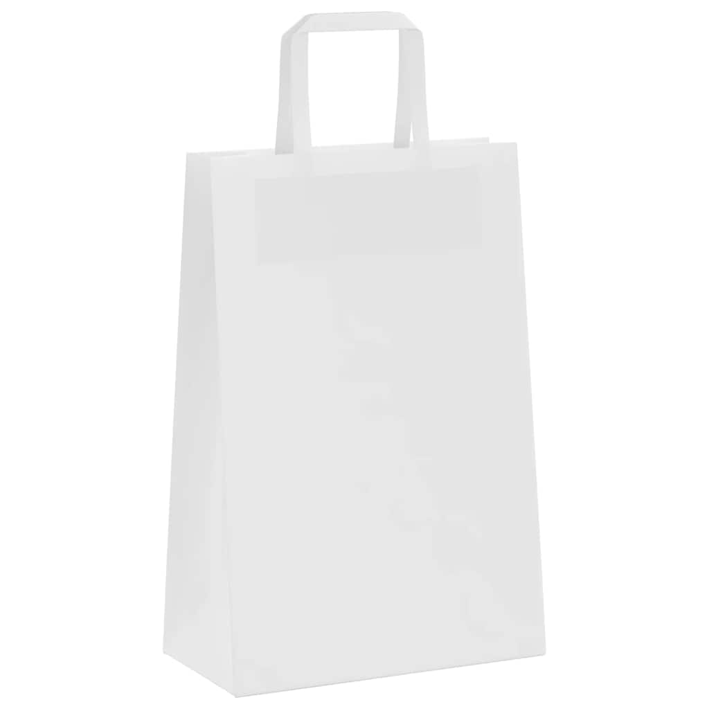 Sacos de papel 250 unid com alças branco 21x11x31 cm