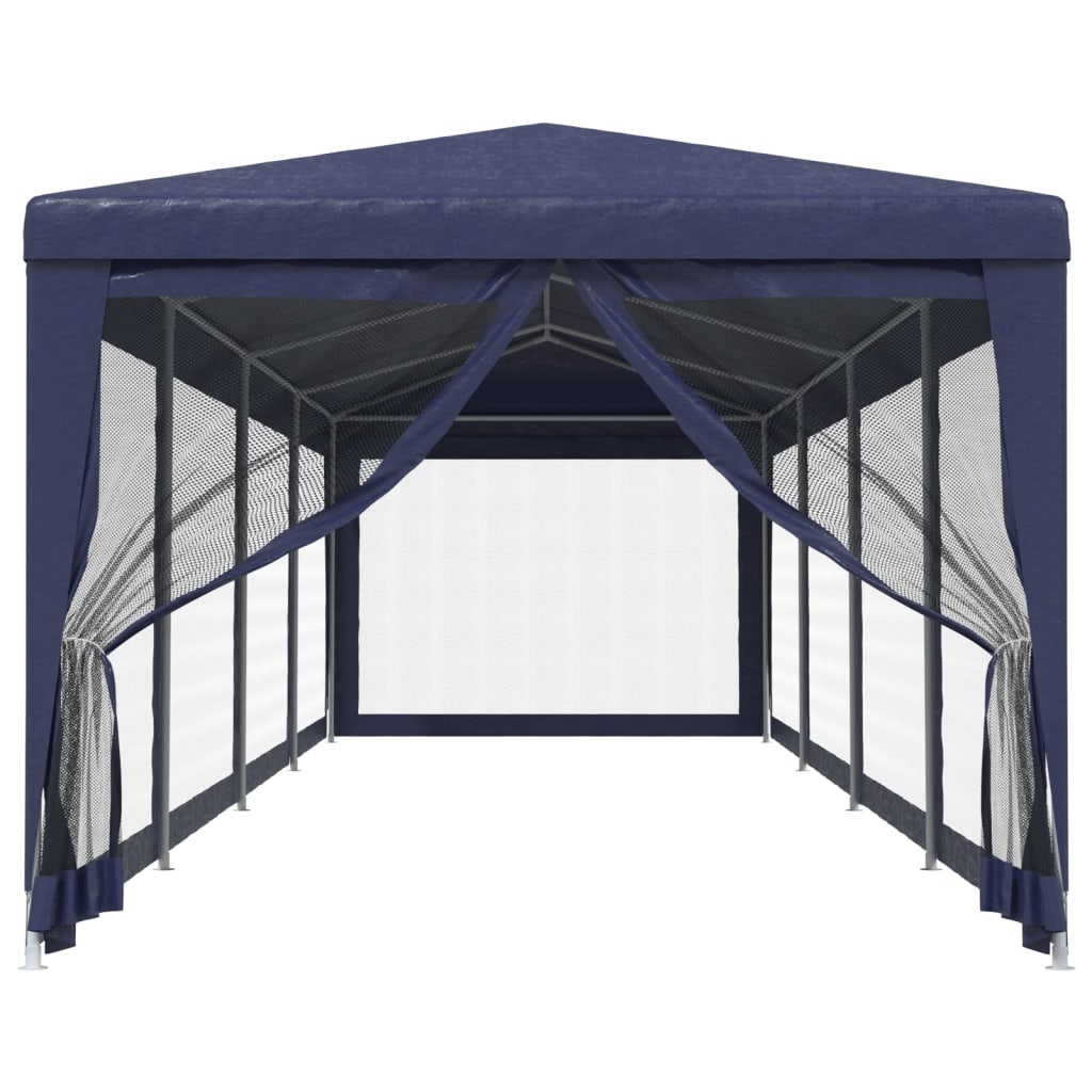 Tenda p/ festas c/ 10 paredes laterais em rede 3x12 m pead azul