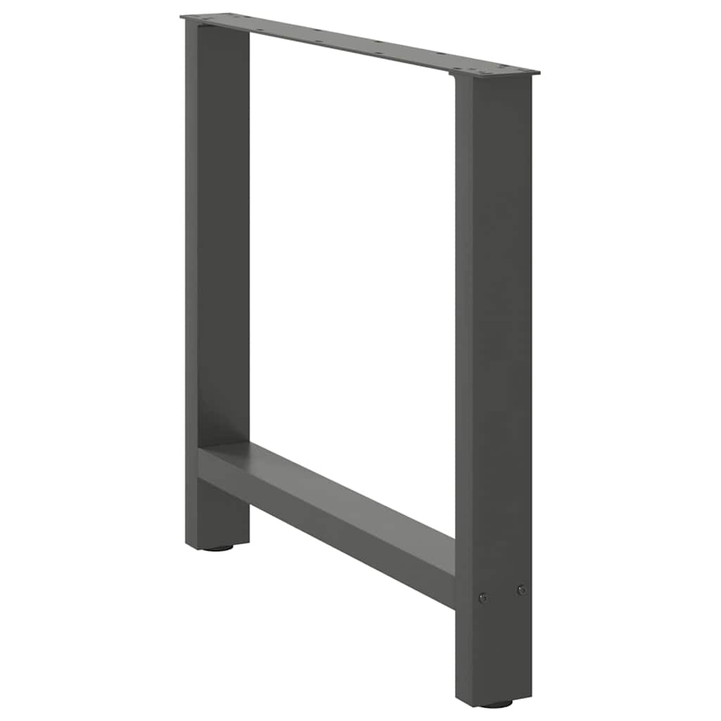 Pés para mesa de jantar antracite 2 peças 70x(72-73) cm aço