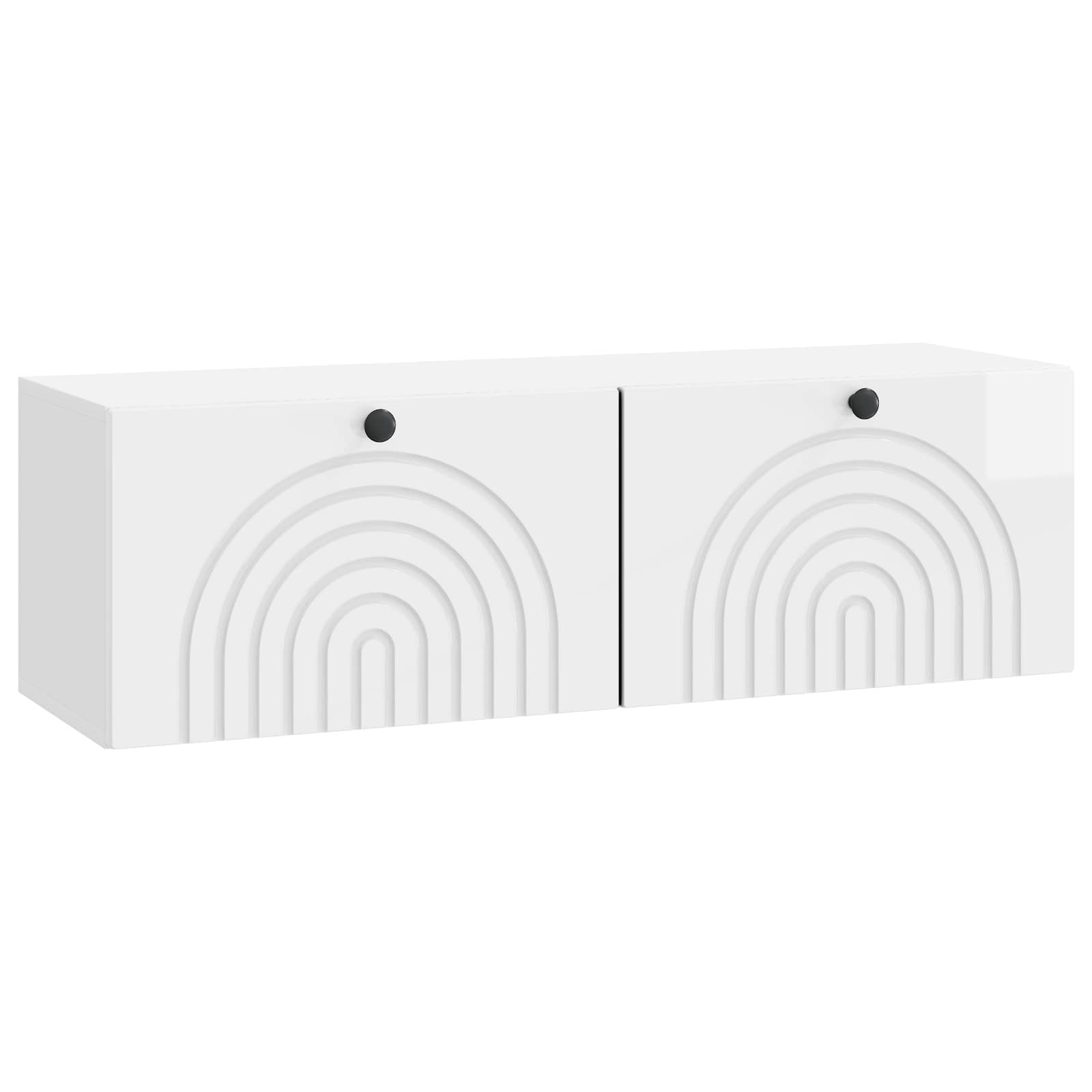 Gabinete de TV de parede branco brilhante 98 x 31 x 30 cm