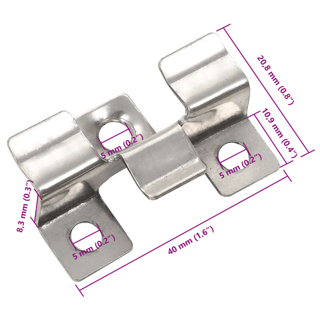 Clipes de pavimento 100 pcs c/ 200 parafusos de aço inoxidável