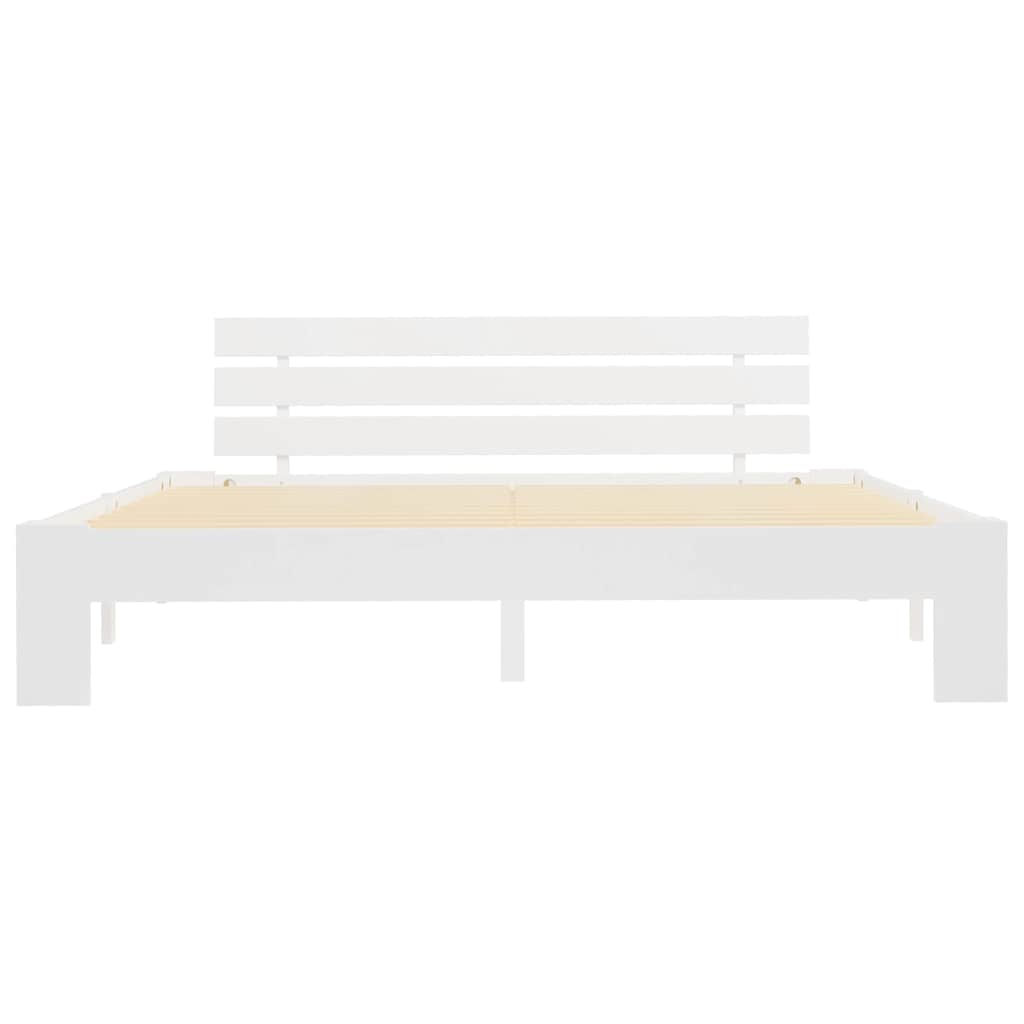 Estrutura de cama com cabeceira 180x200cm pinho maciço branco
