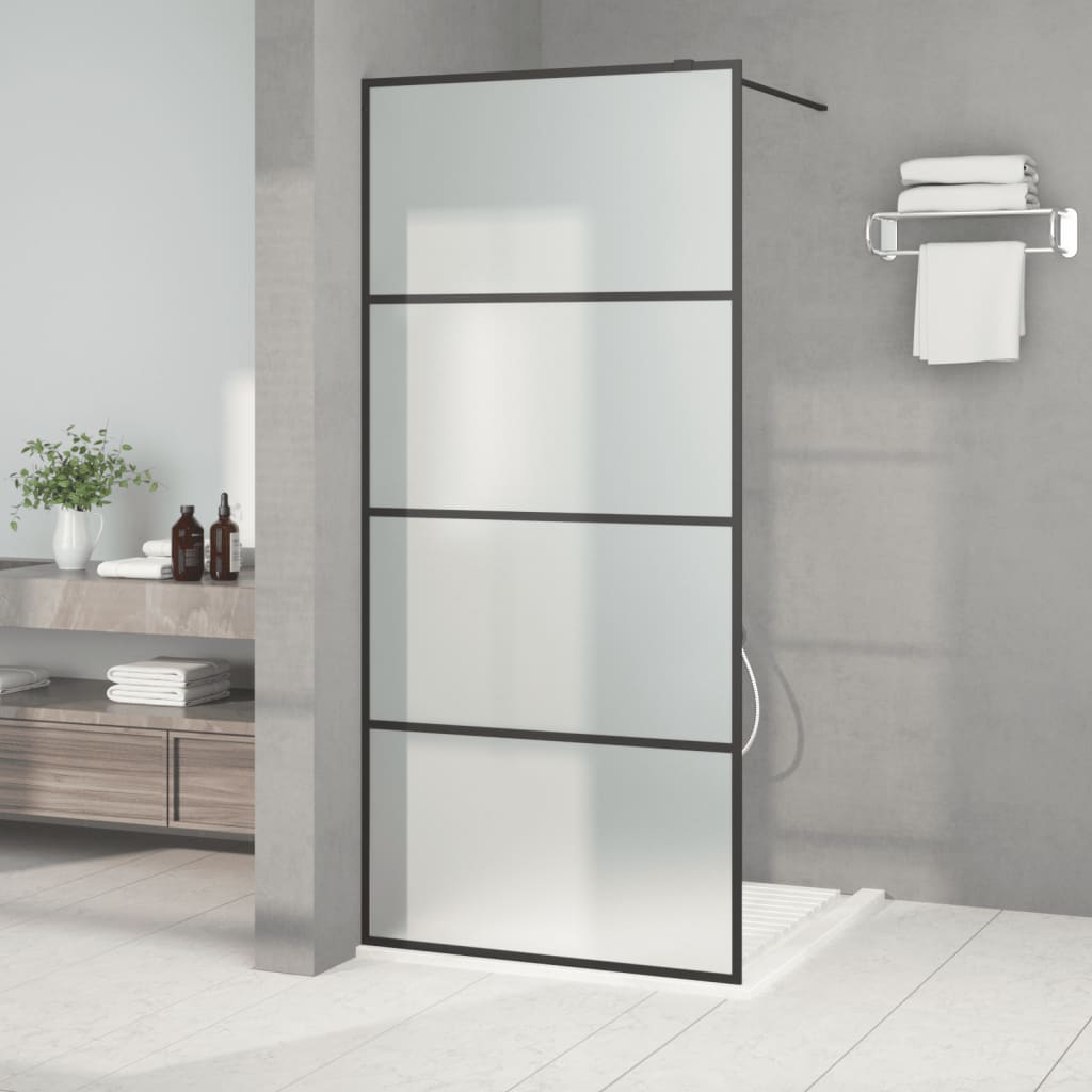 Divisória de chuveiro 90x195 cm vidro opaco esg preto