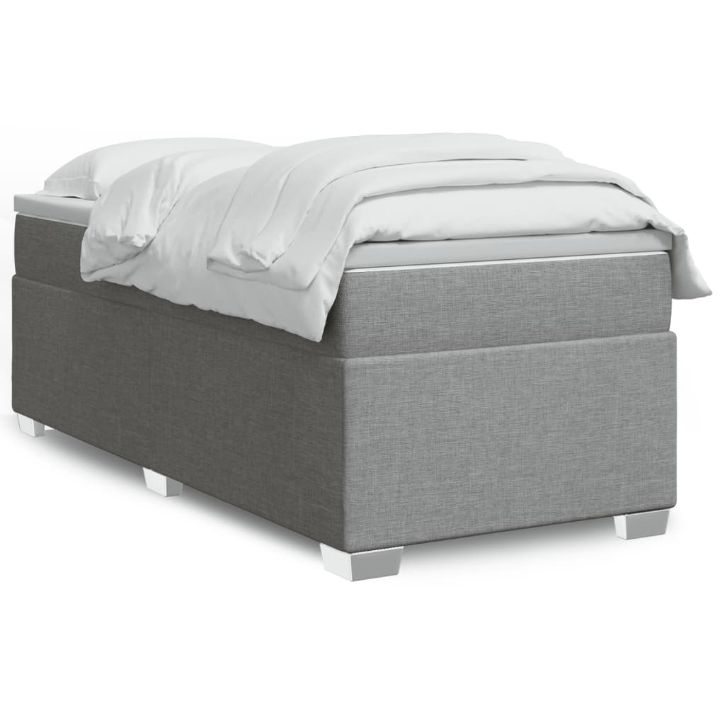 Cama com molas/colchão 80x200 cm tecido cinza-claro