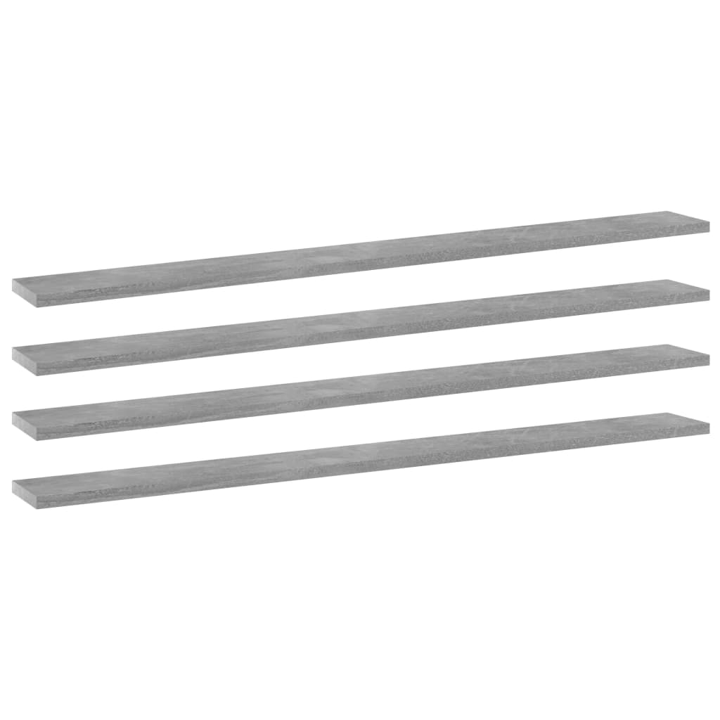Prateleiras estante 4pcs 100x10x1,5cm contrapl. cinza cimento