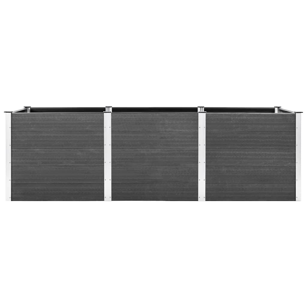 Canteiro elevado de jardim 300x100x91 cm wpc cinzento