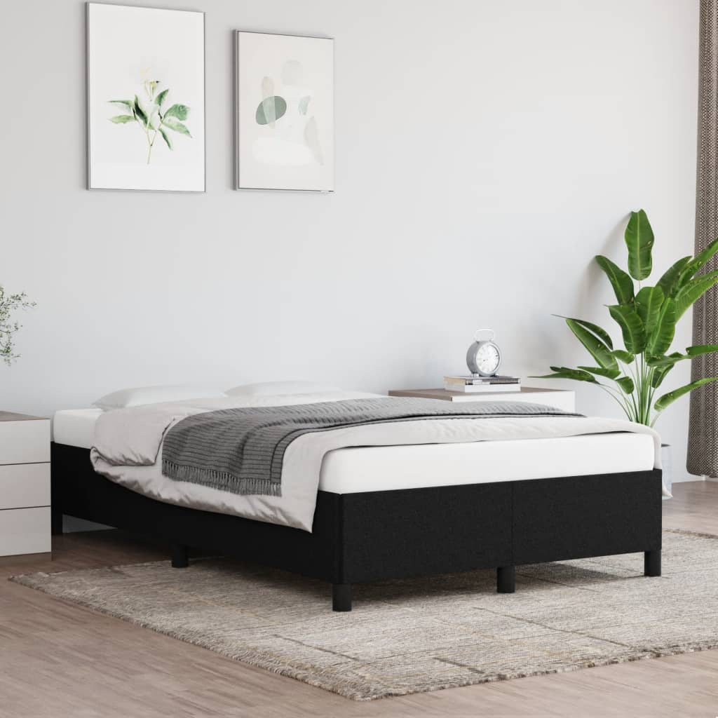 Estrutura de cama sem colchão preto 120x190 cm tecido