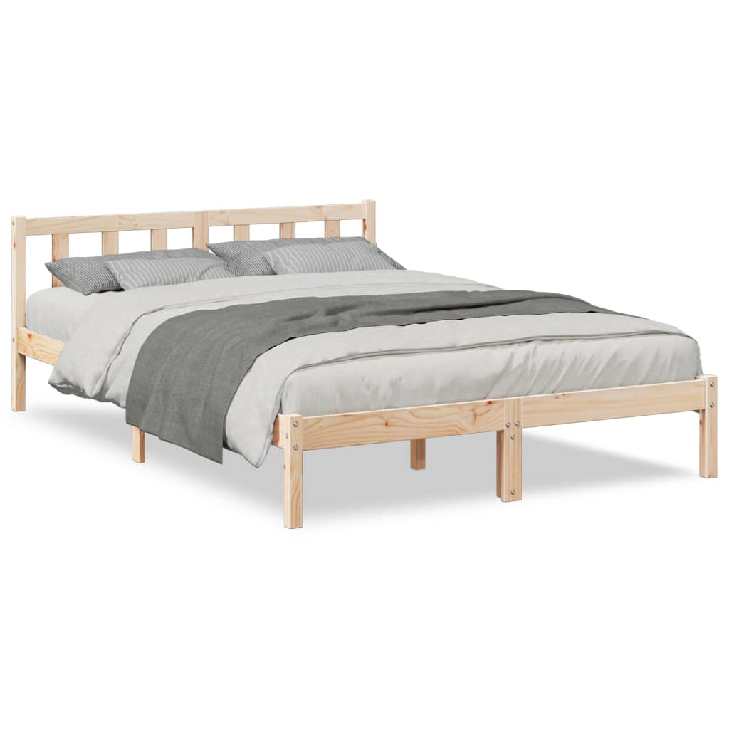 Cama extra longa sem colchão 140x220 cm madeira de pinho maciça