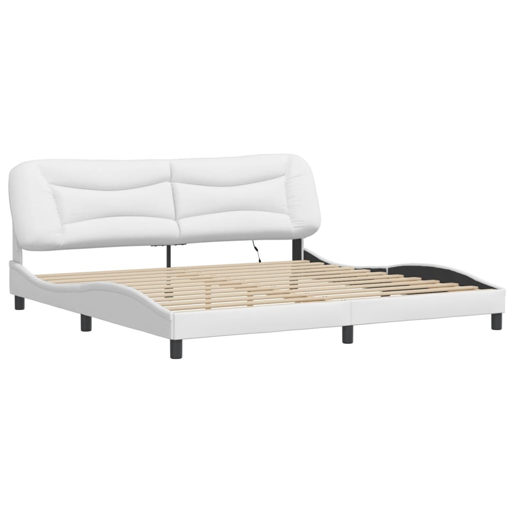 Estrutura de cama com LED sem colchão hvar 200x200 cm branco