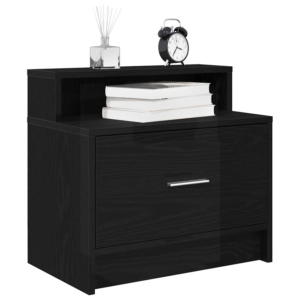 Mesas de cabeceira com gaveta 2 pcs 51x31x47 cm carvalho preto