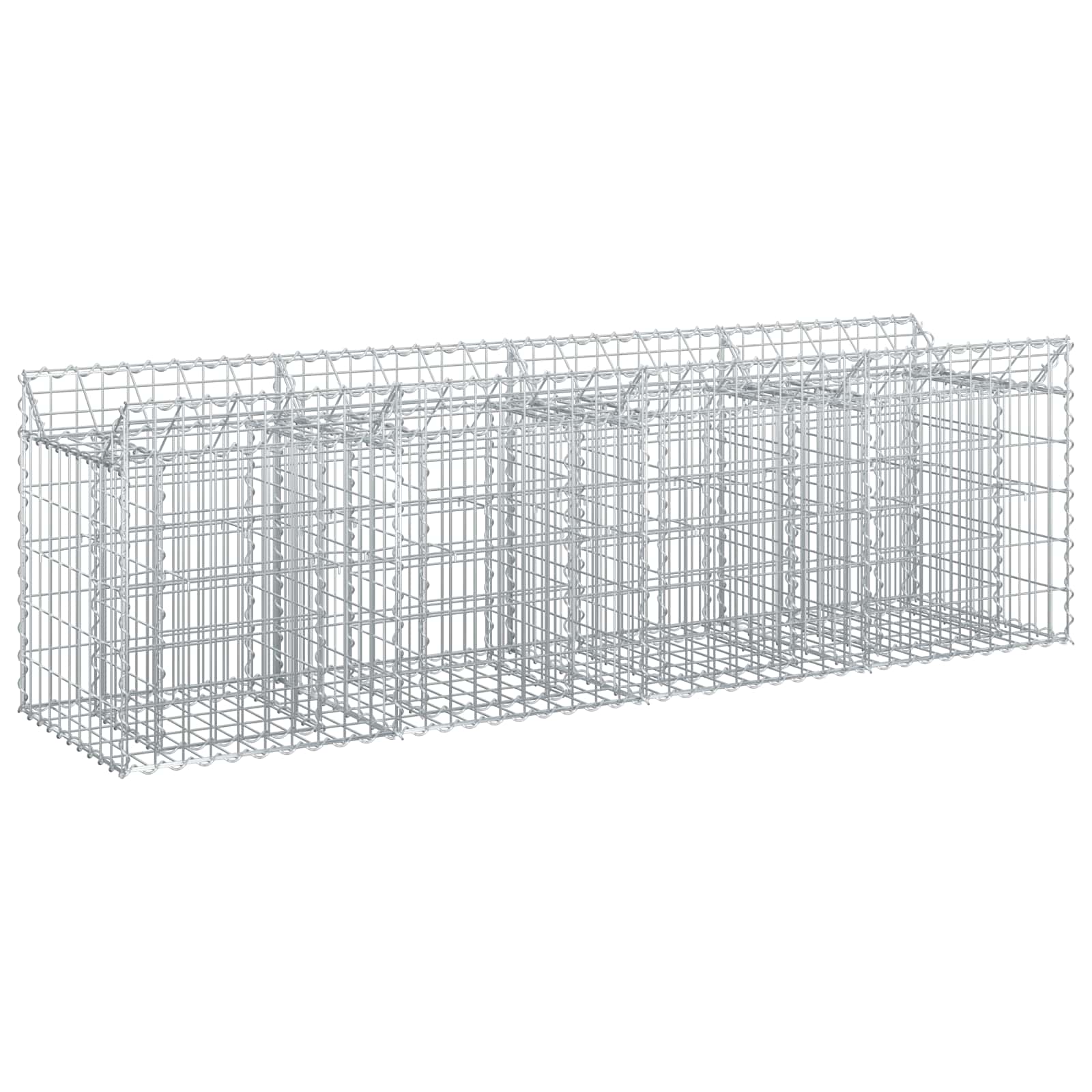 Cama elevada de gabião prateado