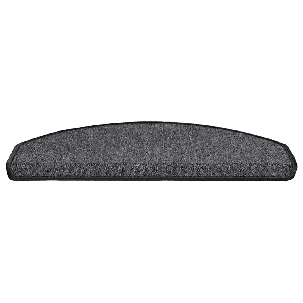 Tapetes de escada 20 peças 65x24x4 cm antracite meio redondo grande