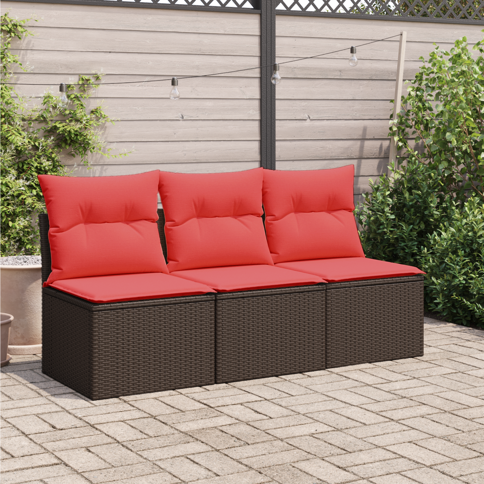 | Sofá de jardim | castanho 165 x 62 x 69 cm rattan sintético
