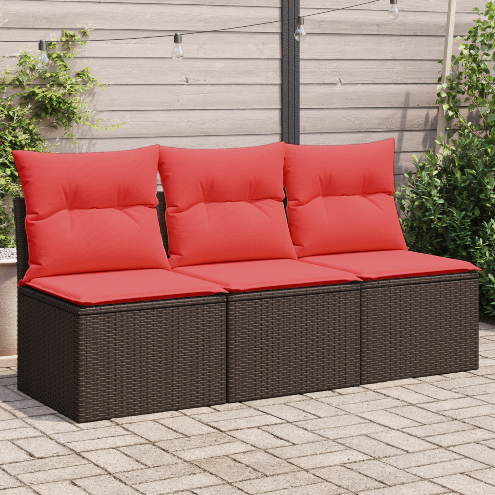| Sofá de jardim | castanho 165 x 62 x 69 cm rattan sintético