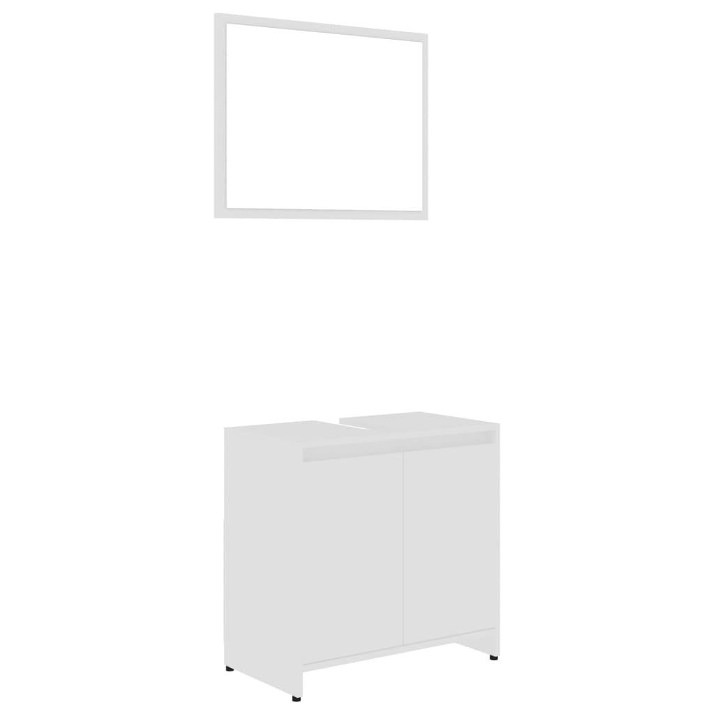 4 Pcs conjunto de móveis de casa de banho contraplacado branco