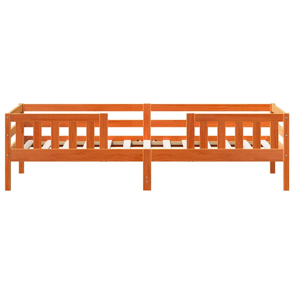 Cama sem colchão 100x200 cm pinho maciço castanho-mel