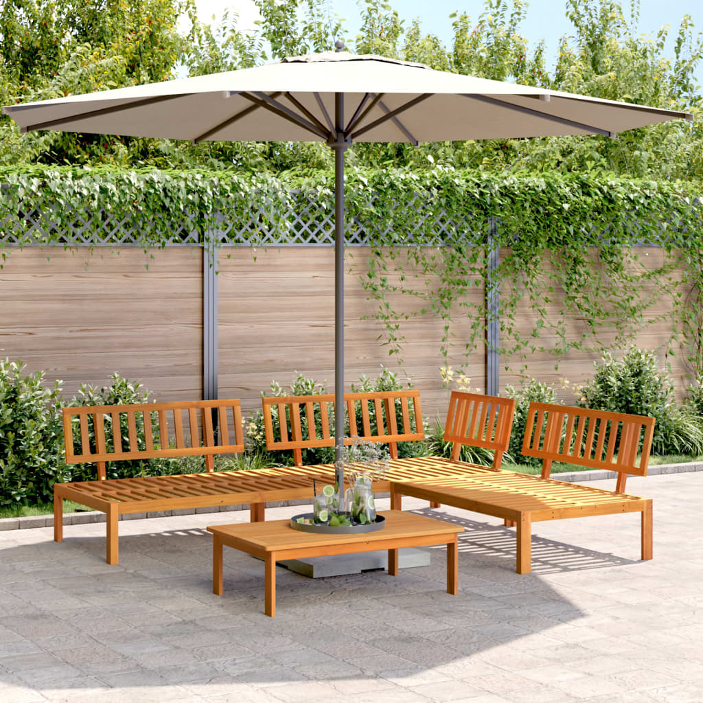 4 Pcs conjunto de móveis de paletes p/ jardim acácia maciça