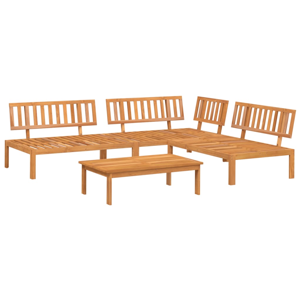4 Pcs conjunto de móveis de paletes p/ jardim acácia maciça