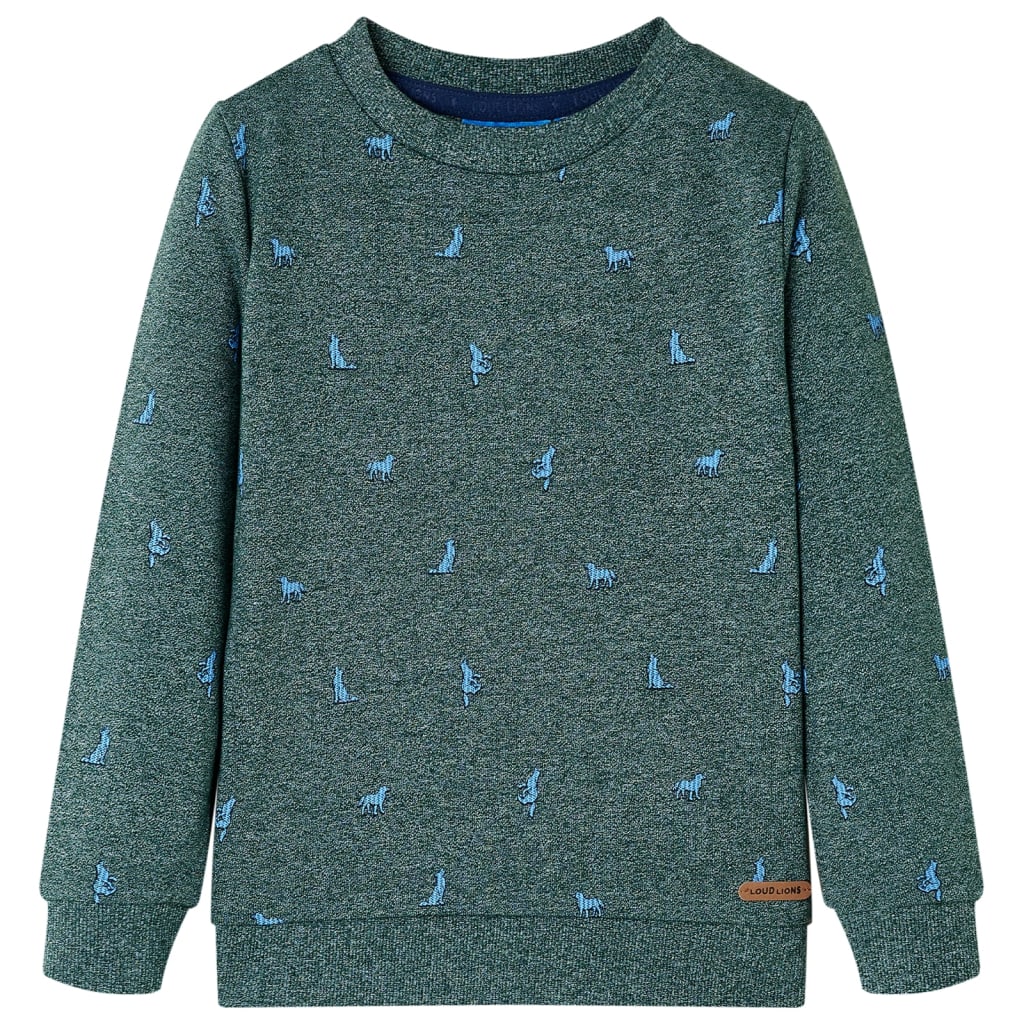 Sweatshirt para criança verde-escuro mesclado 116