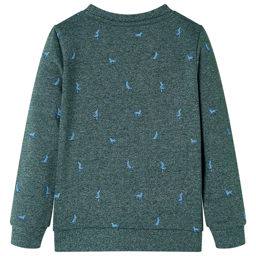 Sweatshirt para criança verde-escuro mesclado 116
