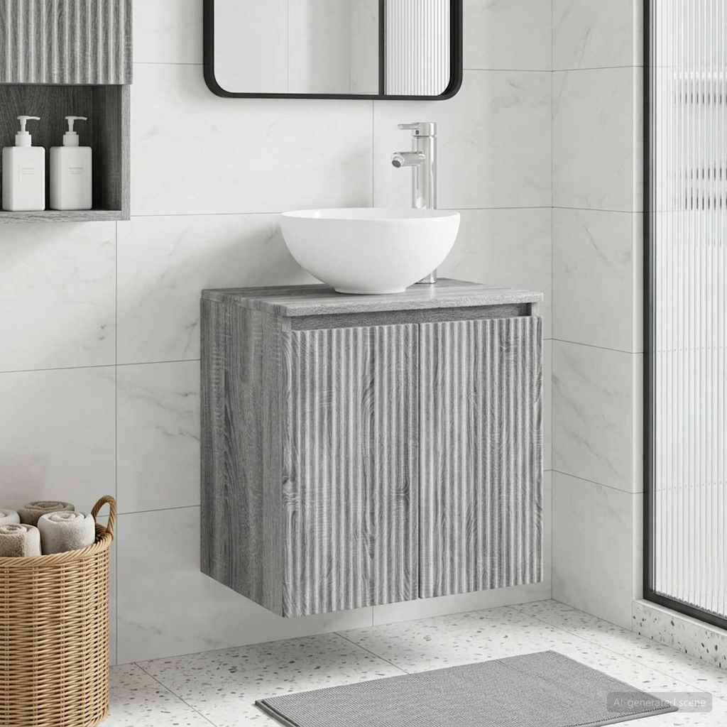 Vaidade com pia suspensa sonoma cinzento 49,5 x 41 x 64,5 cm