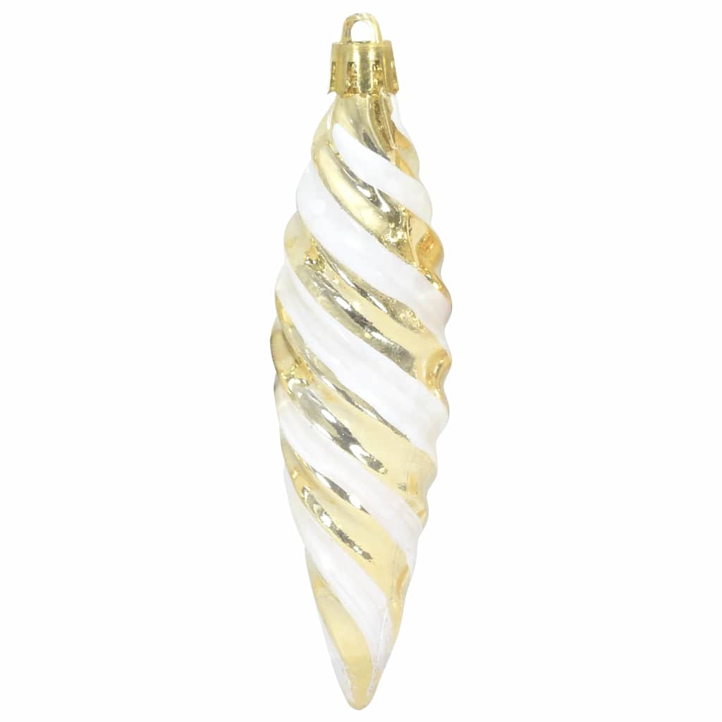 Bola espiral de natal 40 unid. ouro 3 x 11 cm plástico leds