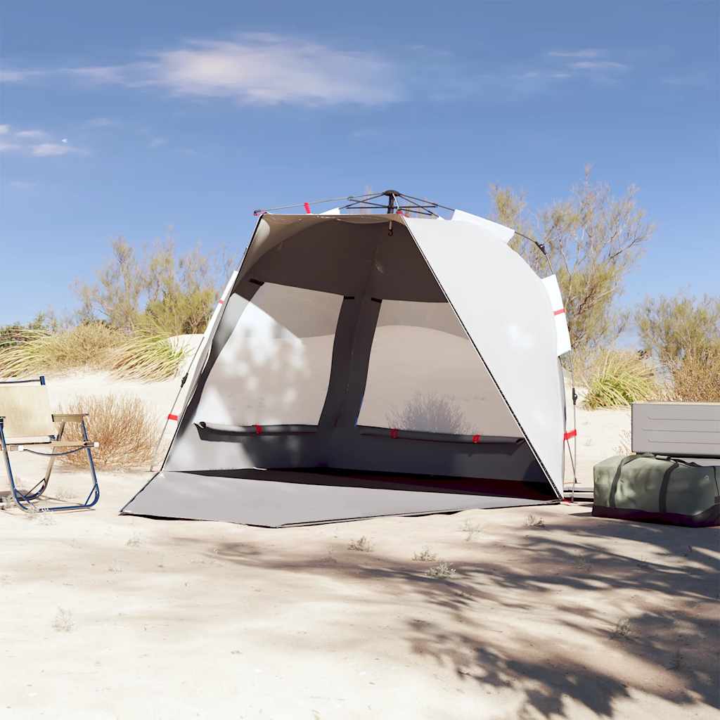 Tenda praia 3 pessoas libertação rápida impermeável cinzento