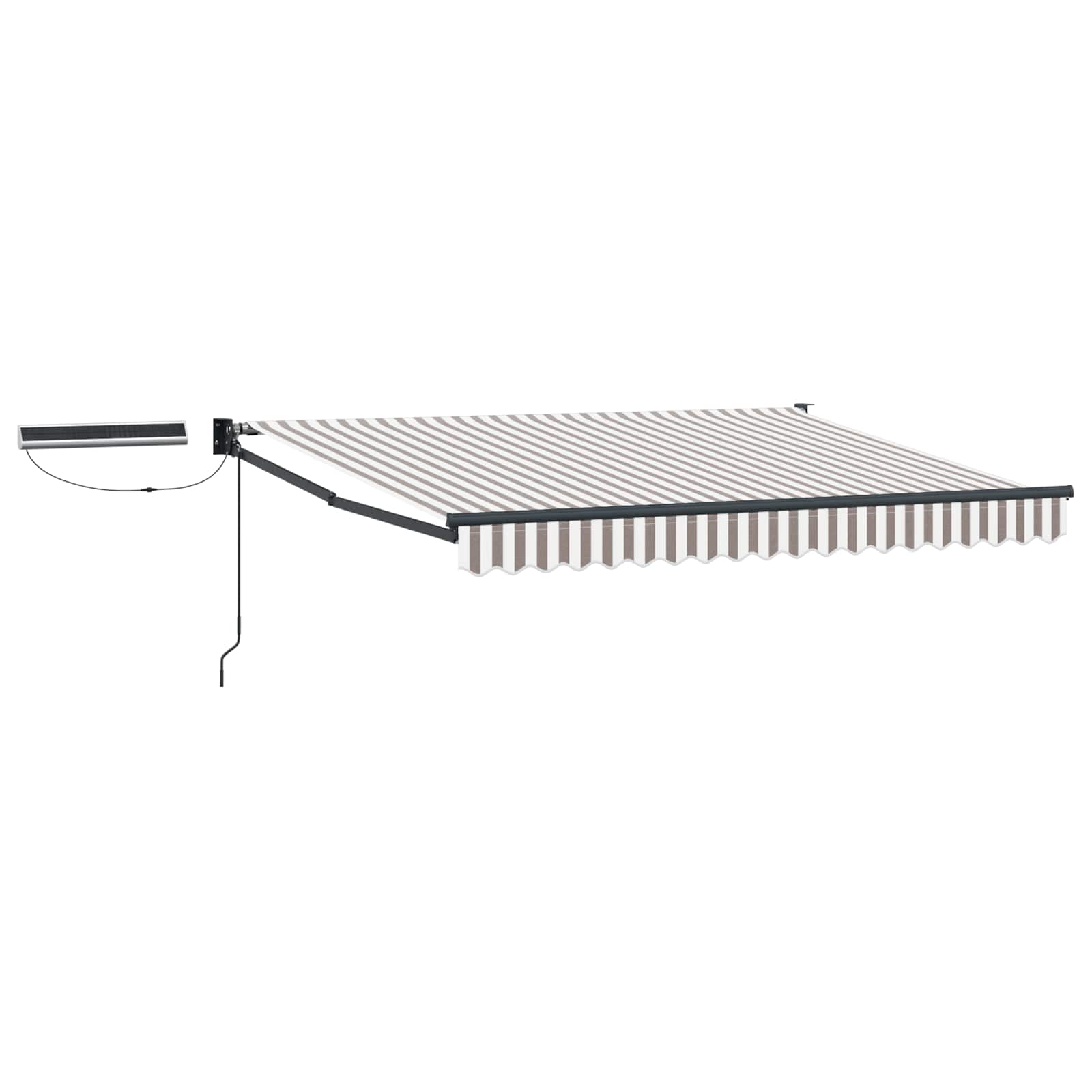 Toldo retrátil elétrico cinza claro e branco