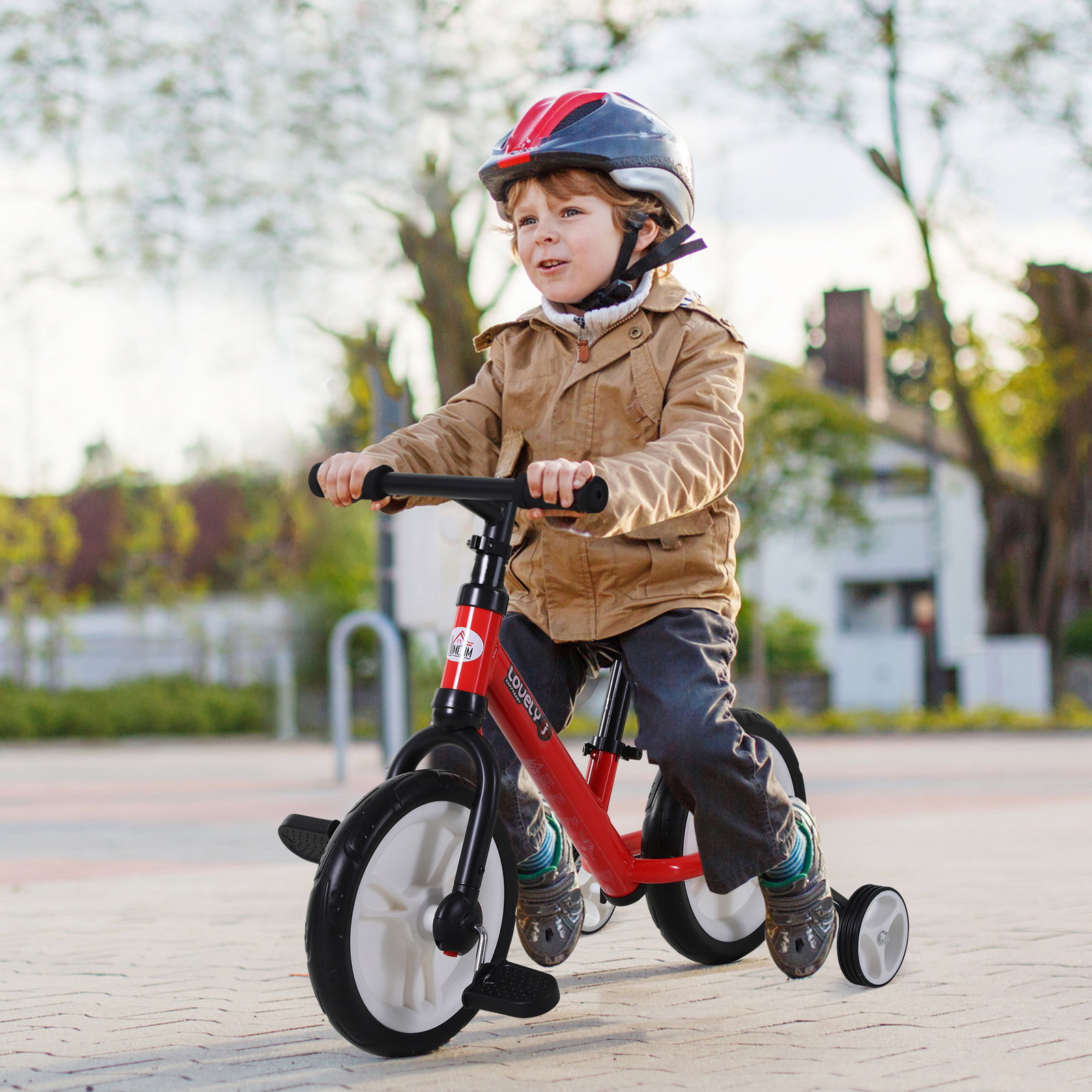 Bicicleta balance com pedais e rodas removíveis assento ajustável 33-38cm crianças +2 anos carga 25kg cor vermelha