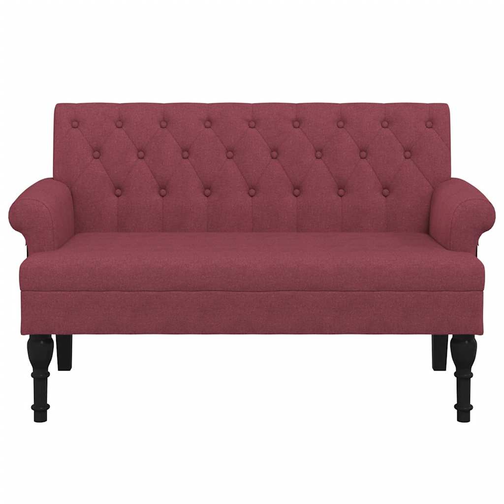 Banco com encosto 120x62x75,5 cm tecido vermelho tinto