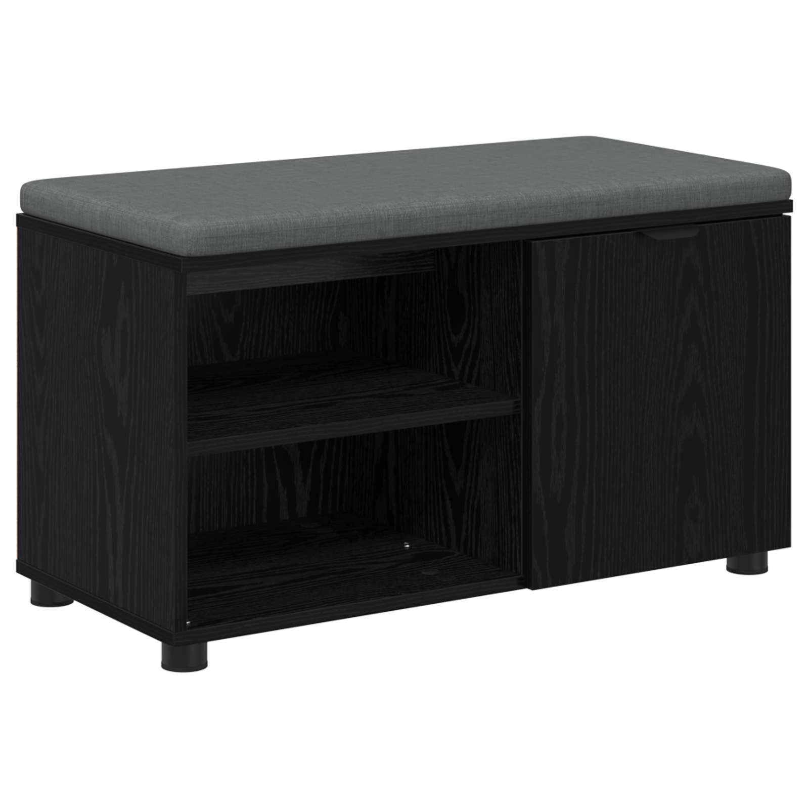 Banco de hall com almofada carvalho preto 80 x 38 x 46 cm