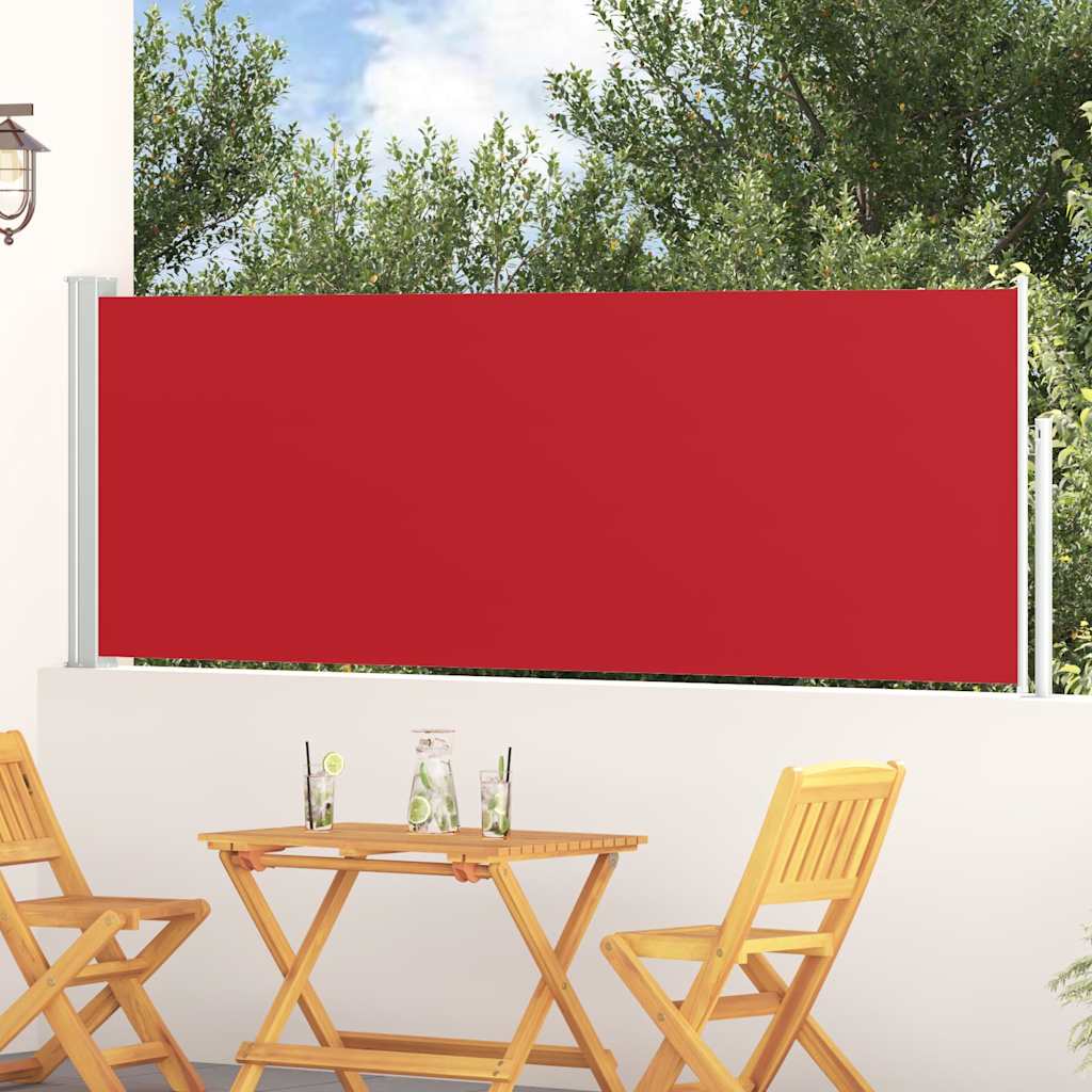 Toldo lateral retrátil para pátio 100x300 cm vermelho