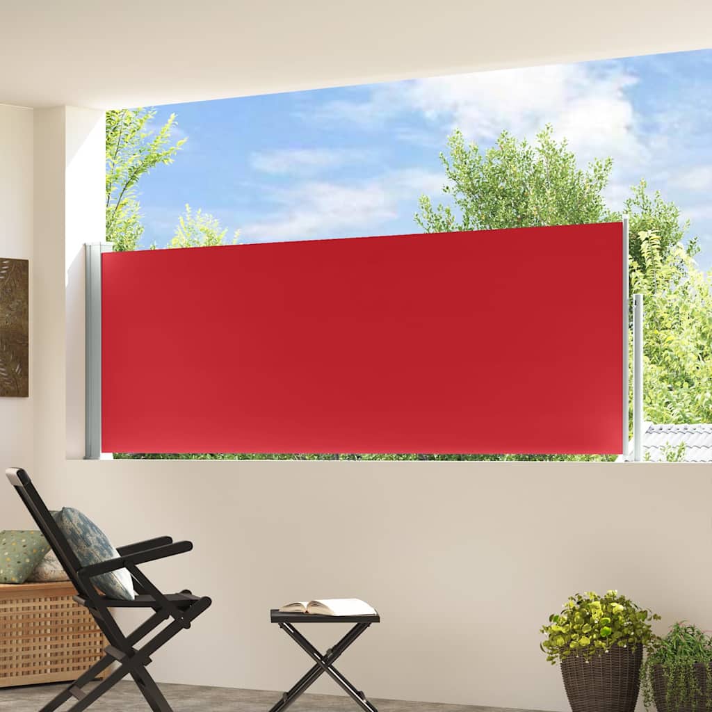 Toldo lateral retrátil para pátio 100x300 cm vermelho